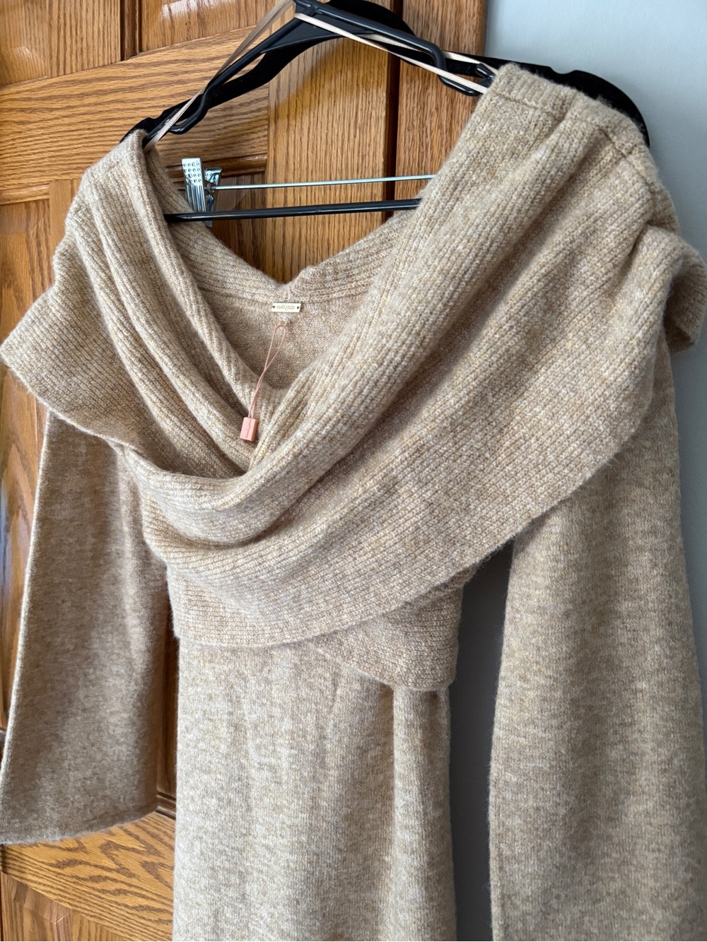 cult gaia One-Shoulder Knit Midi Dress in Beige - Picture 3 of 3